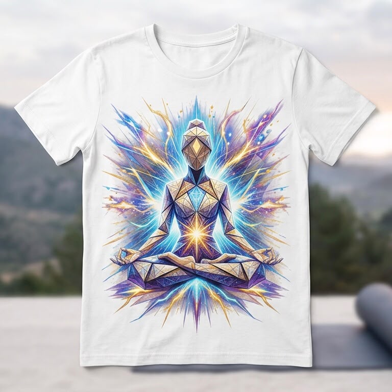 yoga origami  T-Shirt (M, Male)